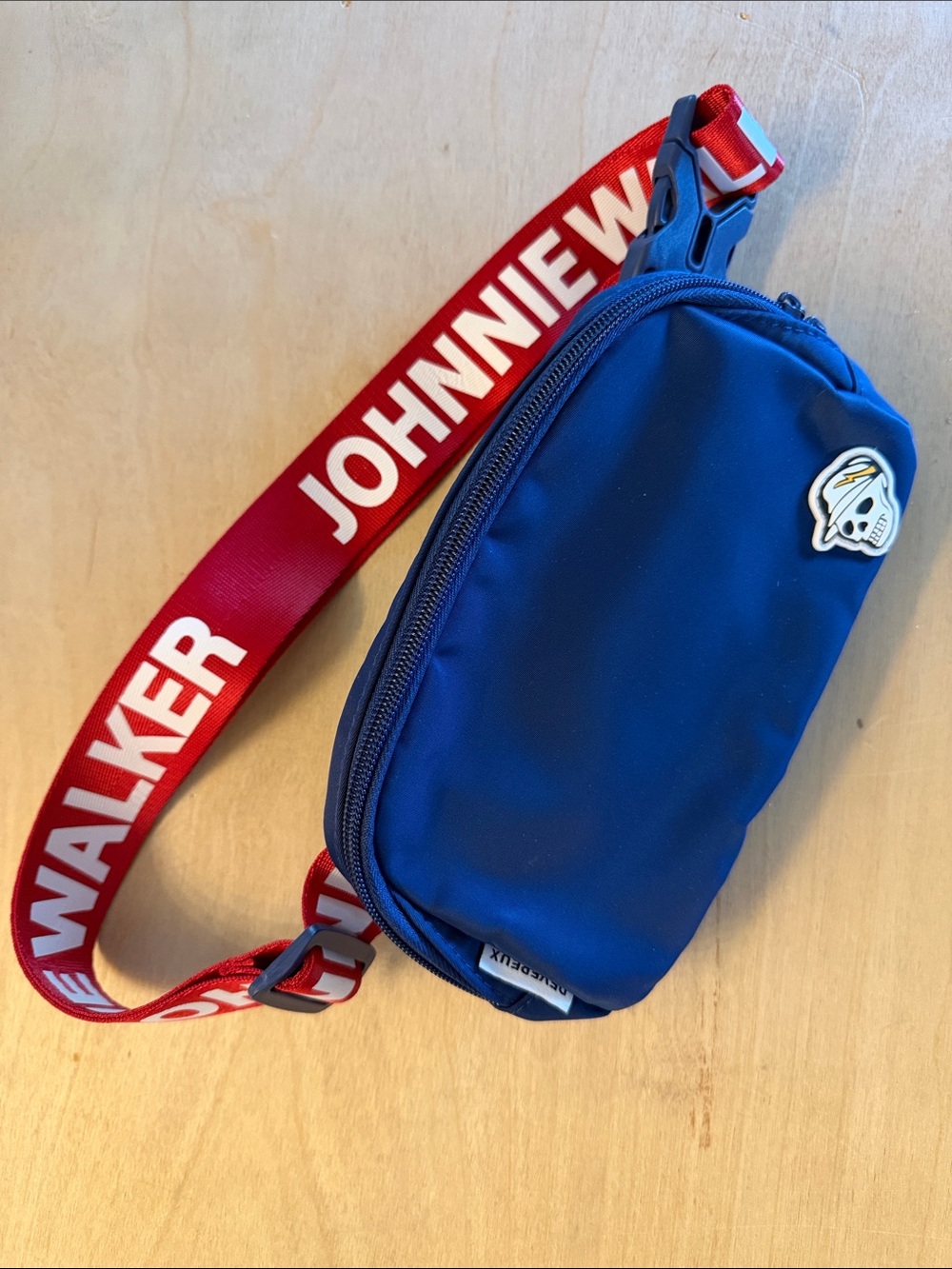 Johnny Walker Addition Navy Blue Sling Belt Bag with Red Branded Strap